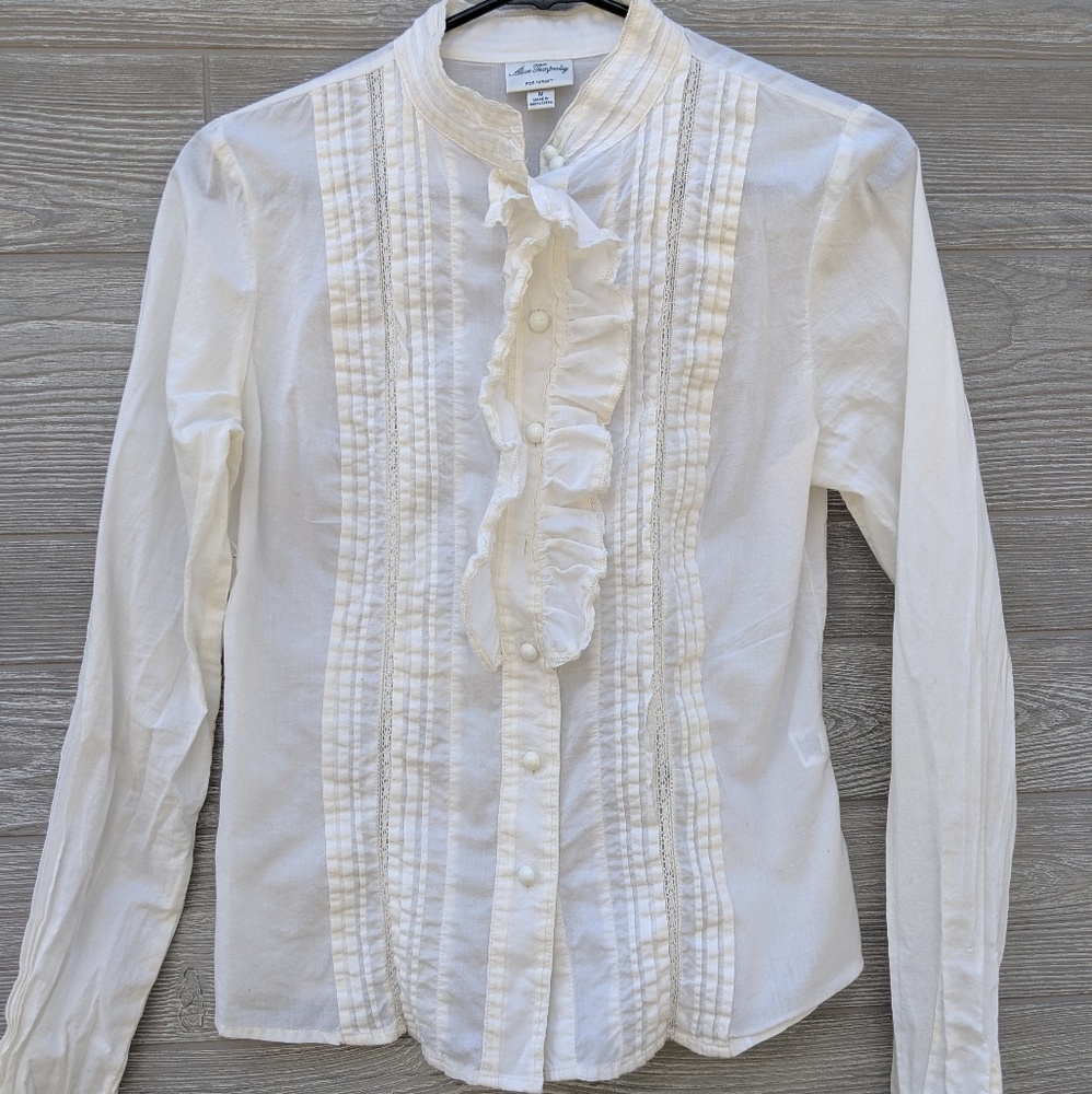 Alice Temperley Ruffle Off White Blouse